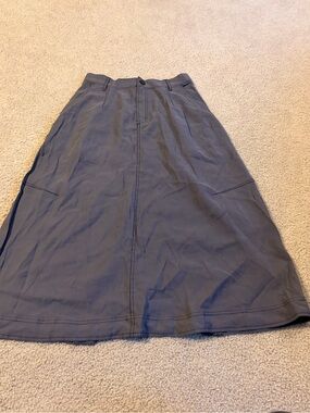 A-Line Midi Skirt in Charcoal Gray